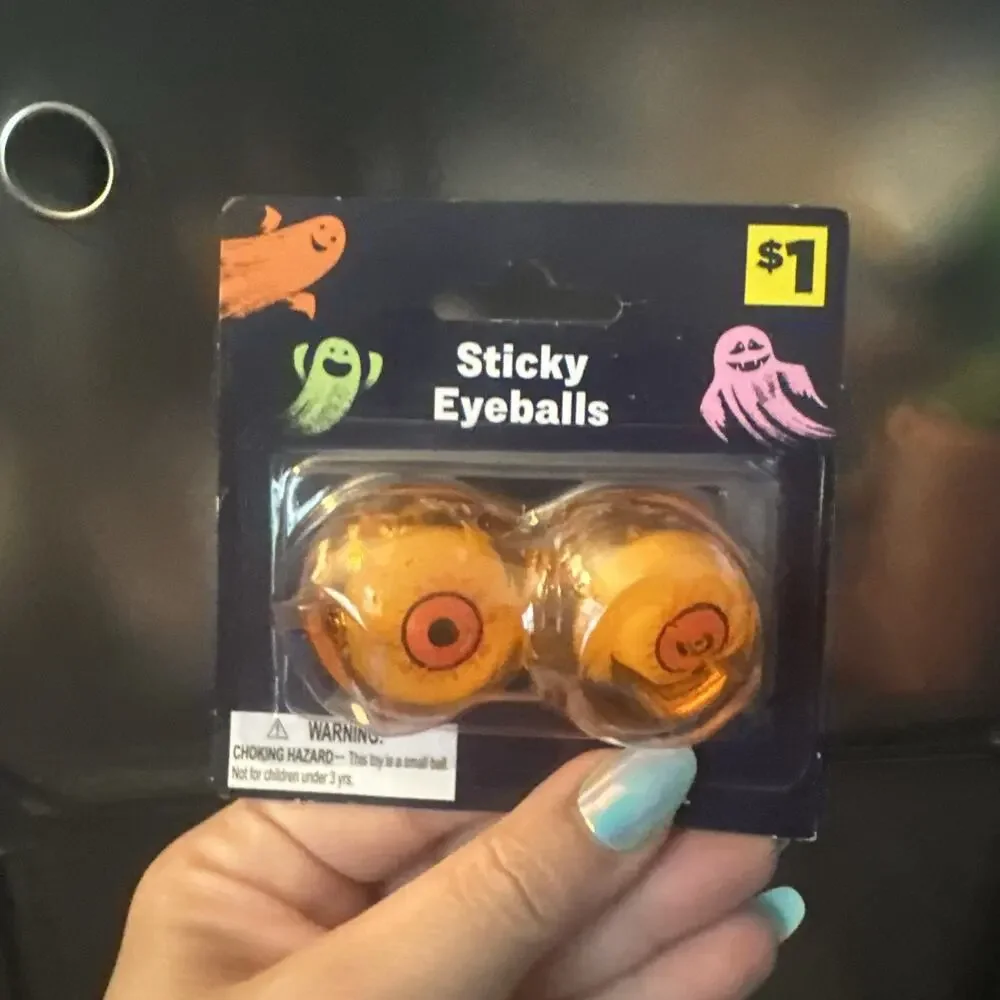 Sticky Squishy Halloween Eyeballs - Includes Orange Purple and Green